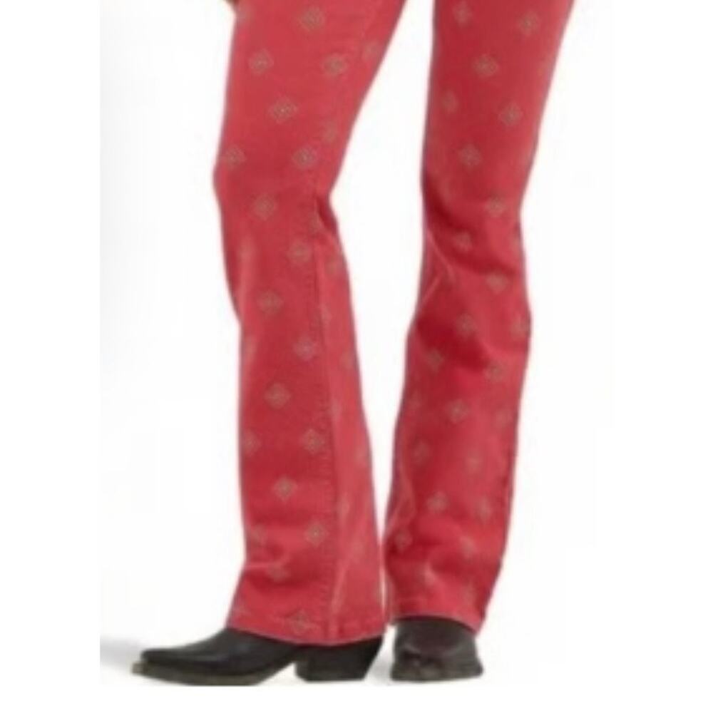 NWT Wrangler 10 / 30 x 30 Jeans High-Rise Bold Boot Cut Diamond Bay Red Bandana - Picture 5 of 13